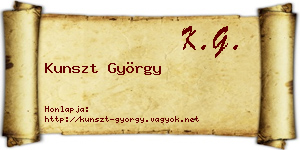 Kunszt György névjegykártya