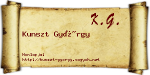 Kunszt György névjegykártya