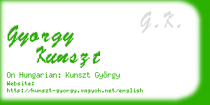 gyorgy kunszt business card